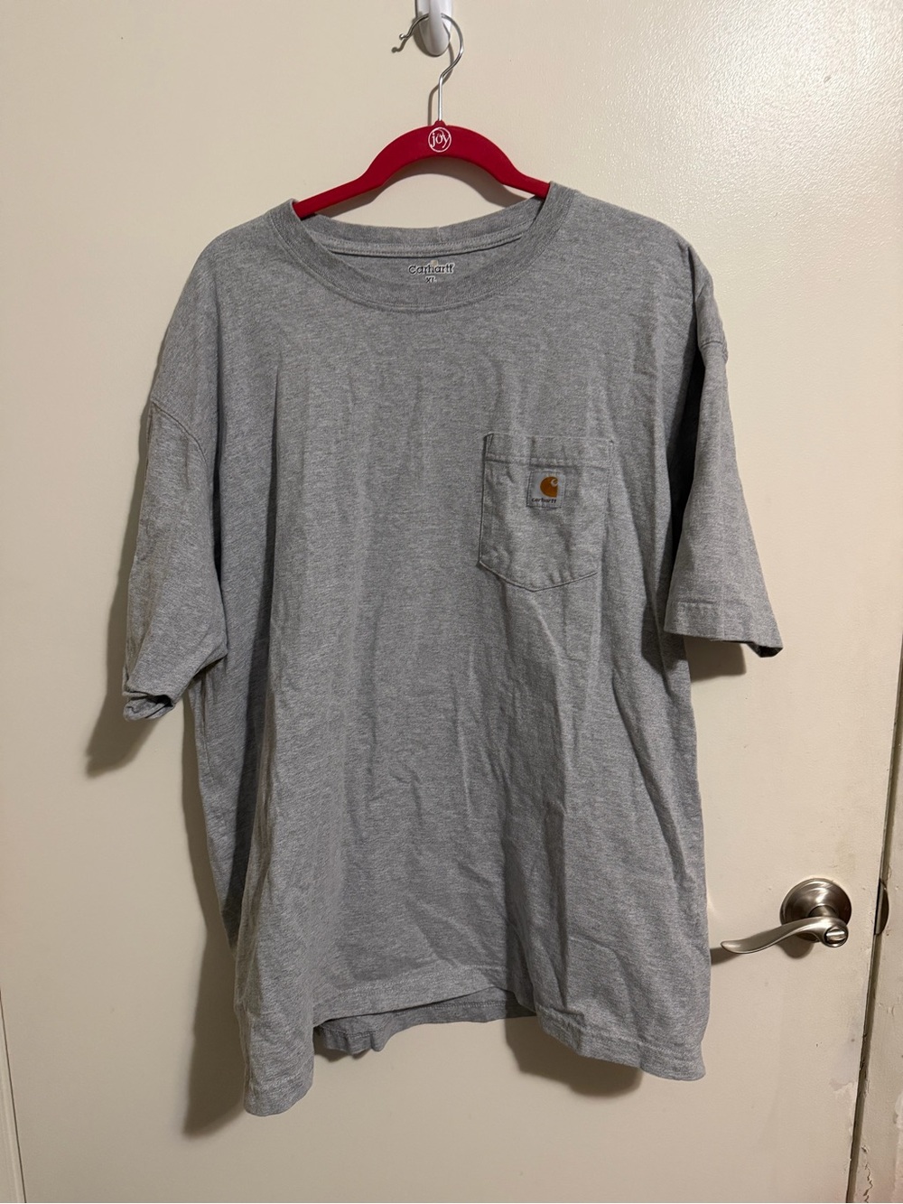 Carhartt Men's Heather Gray Pocket Tee with Logo Patch